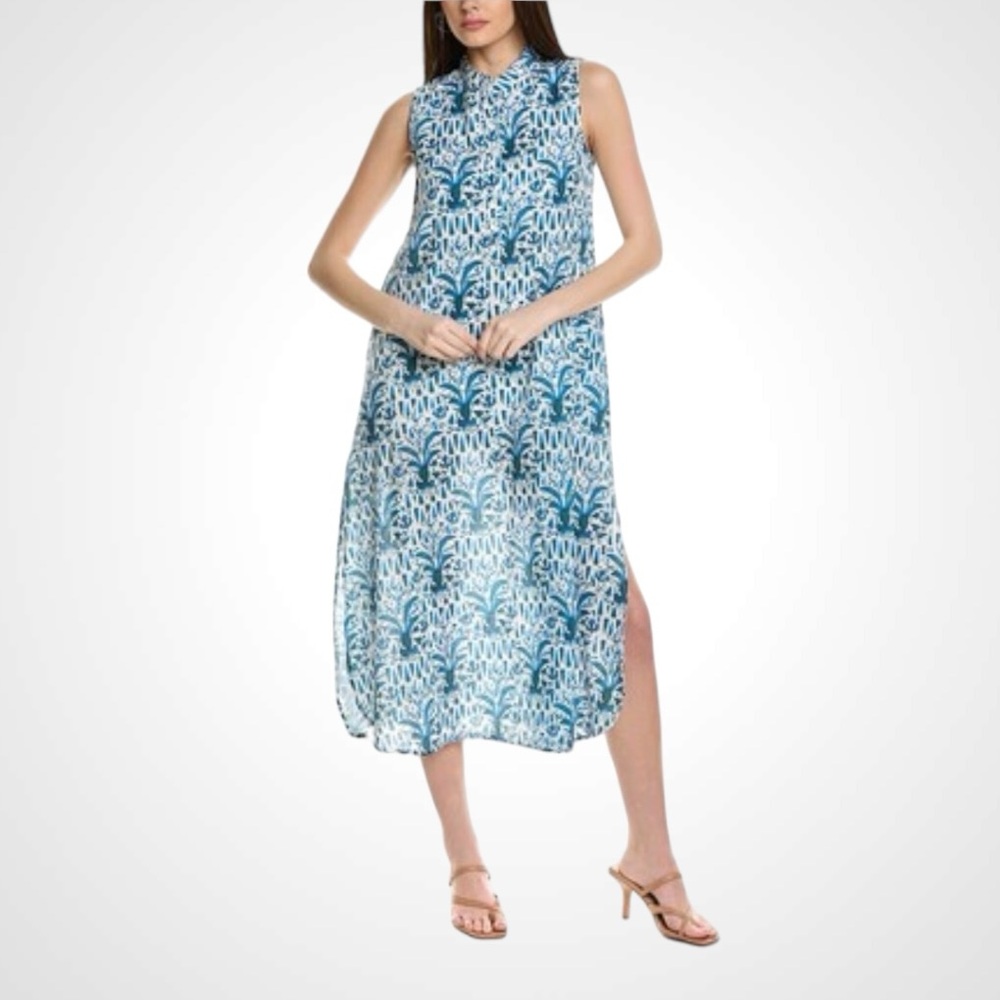 RO’S GARDEN BLUE JOSIE MIDI DRESS SIZE SMALL